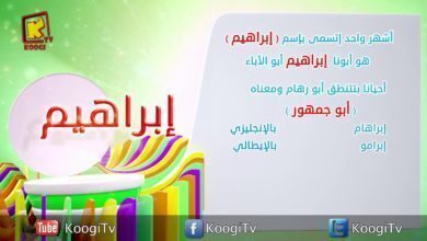 إسم ومعنى- الحلقة السادسة - إبراهيم - قناة كوجى القبطية الارثوذكسية للاطفال